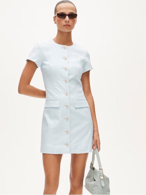 J Crew Midday Skies Parc Dress In Gramercy Linen Blend